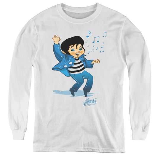 Elvis Presley - Lil Jailbird - Youth Long Sleeve Tee - White