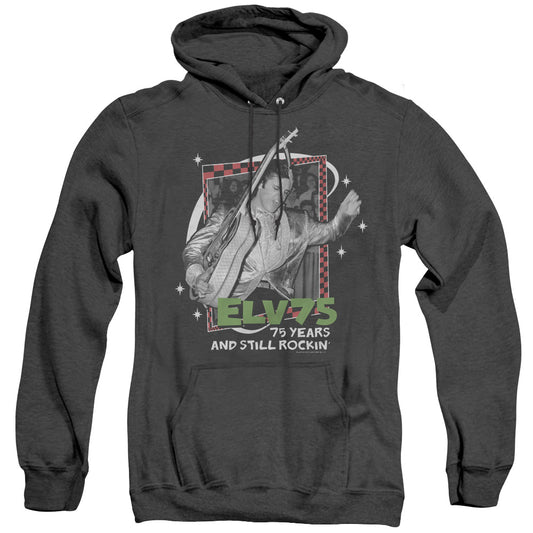 Elvis Presley - Still Rockin - Adult Heather Hoodie - Black