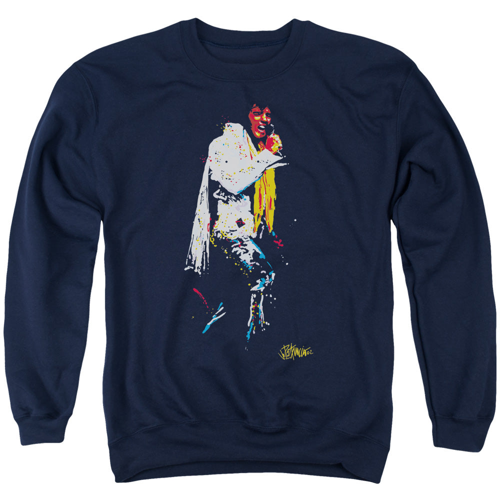 Elvis Presley - Yellow Scarf - Adult Crewneck Sweatshirt - Navy