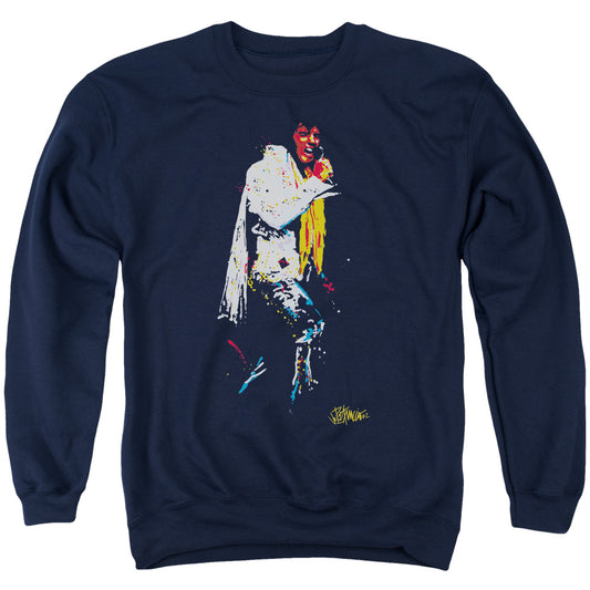 Elvis Presley - Yellow Scarf - Adult Crewneck Sweatshirt - Navy