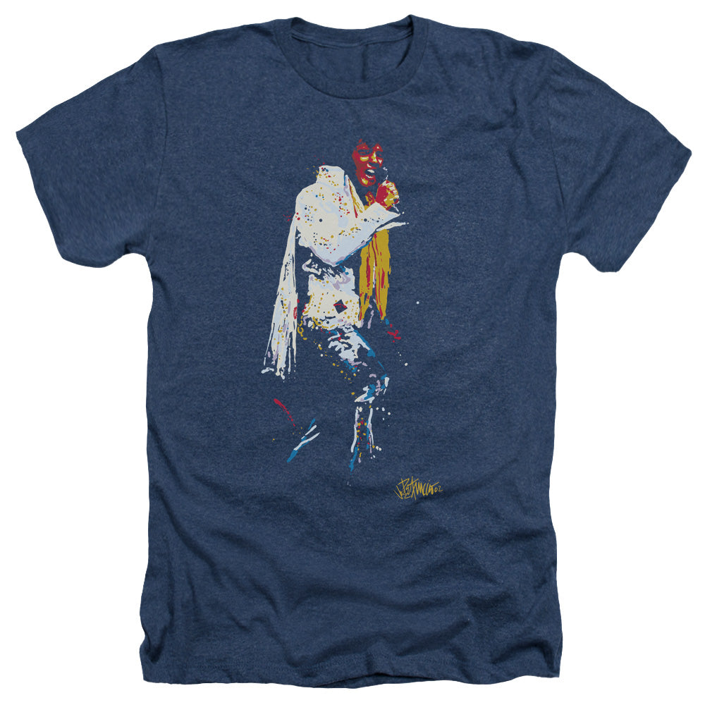 Elvis Presley - Yellow Scarf - Adult Heather - Navy