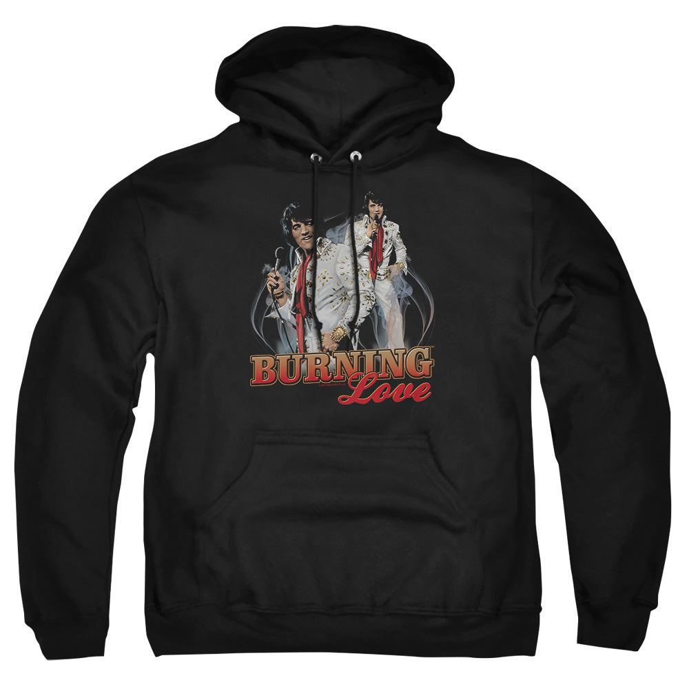 Elvis Presley - Burning Love - Adult Pull-over Hoodie - Black