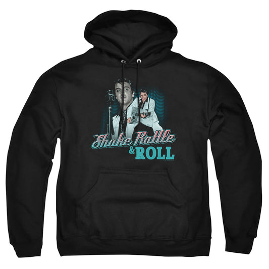 Elvis Presley - Shake Rattle &amp; Roll - Adult Pull-over Hoodie - Black