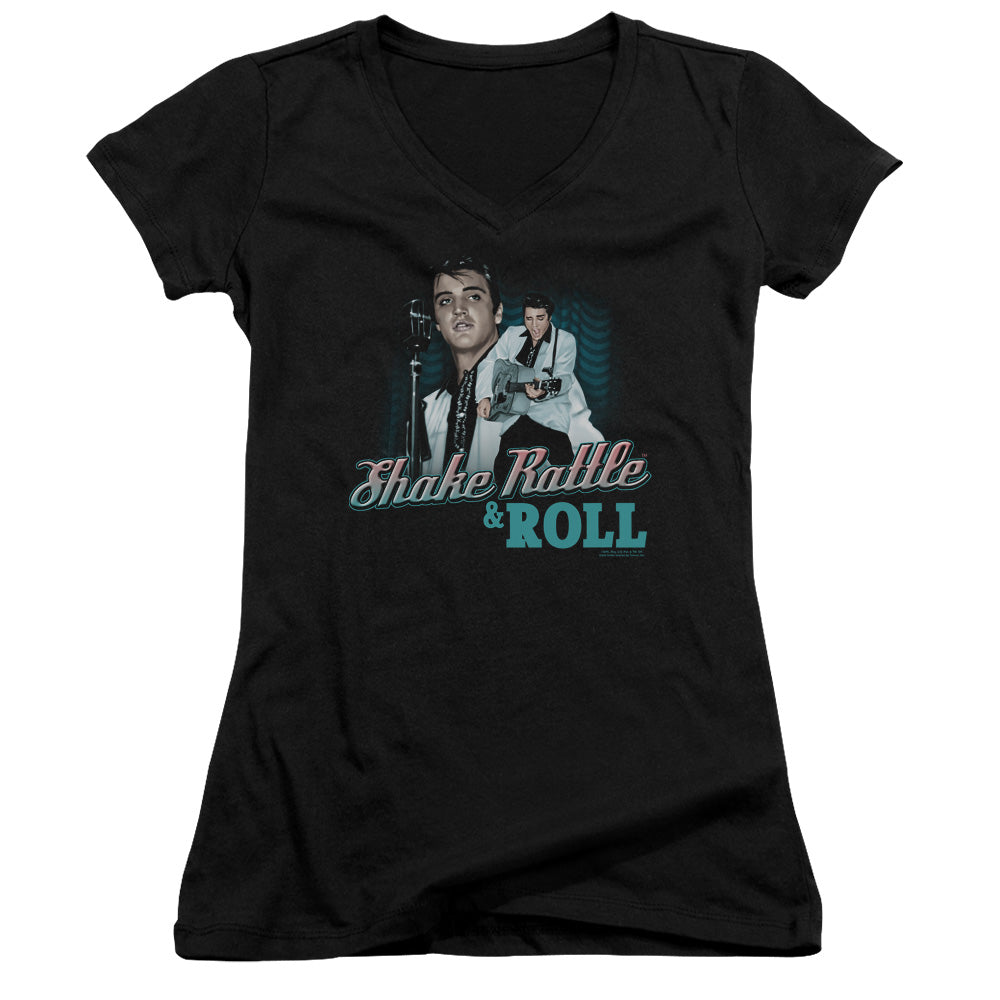 Elvis Presley - Shake Rattle & Roll - Junior V-neck - Black