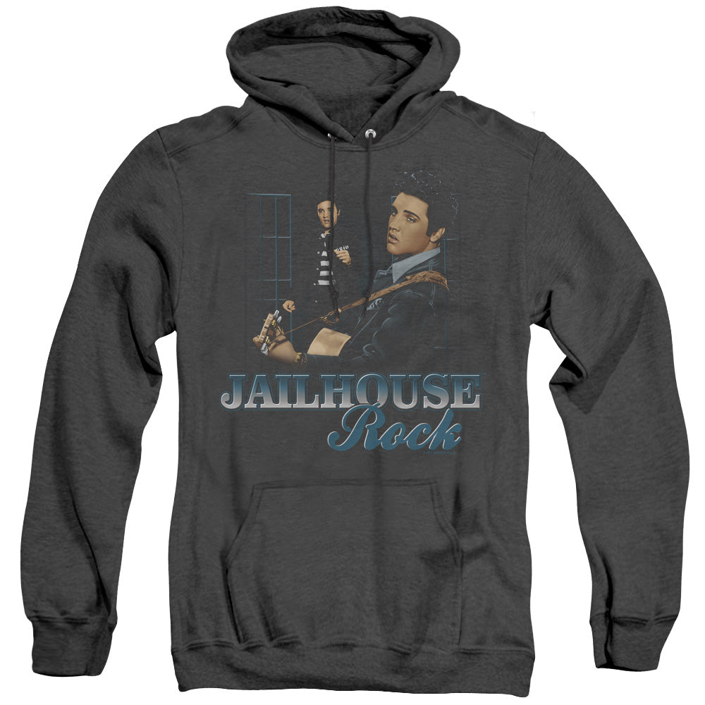 Elvis Presley - Jailhouse Rock - Adult Heather Hoodie - Black