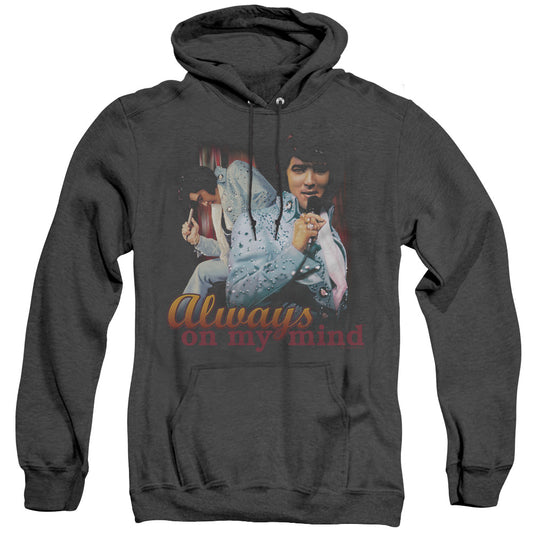 Elvis Presley - Always On My Mind - Adult Heather Hoodie - Black
