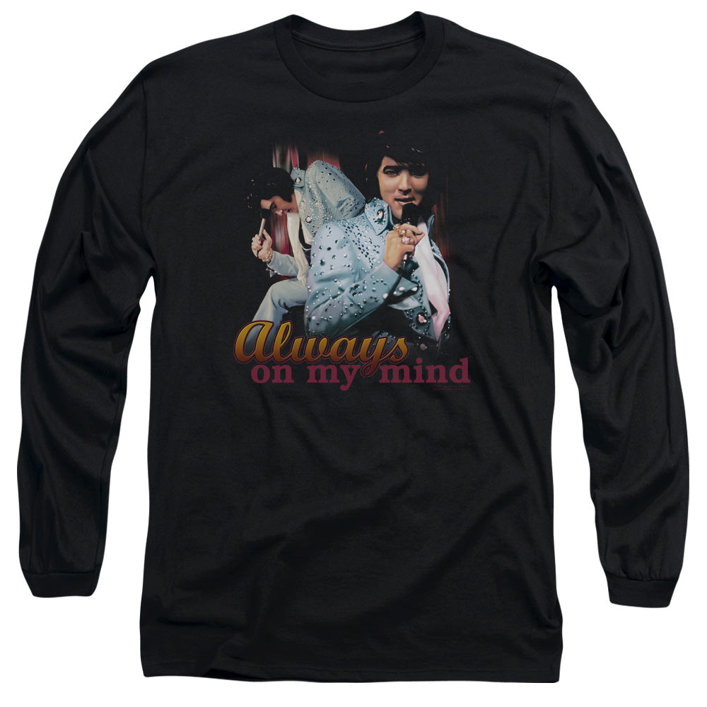 Elvis Presley - Always On My Mind - Long Sleeve Adult 18/1 - Black T-shirt