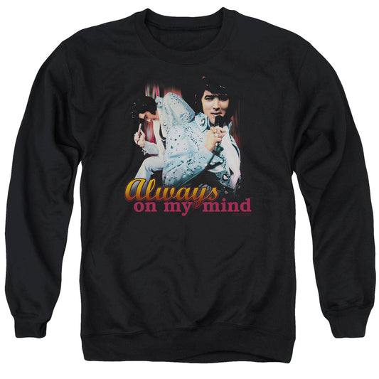Elvis Presley Always On My Mind - Adult Crewneck Sweatshirt - Black