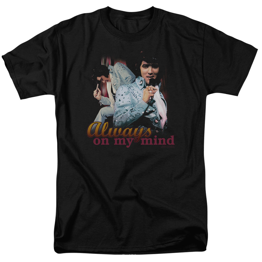 Elvis Presley - Always On My Mind - Short Sleeve Adult 18/1 - Black T-shirt