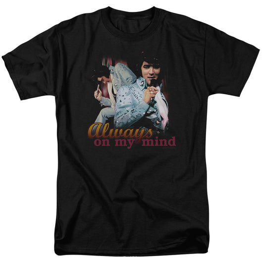 Elvis Presley - Always On My Mind - Short Sleeve Adult 18/1 - Black T-shirt