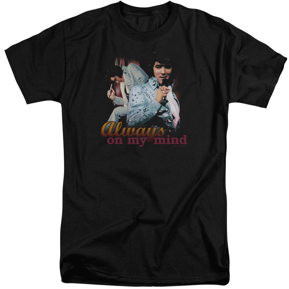 Elvis Presley - Always On My Mind - Short Sleeve Adult Tall - Black T-shirt