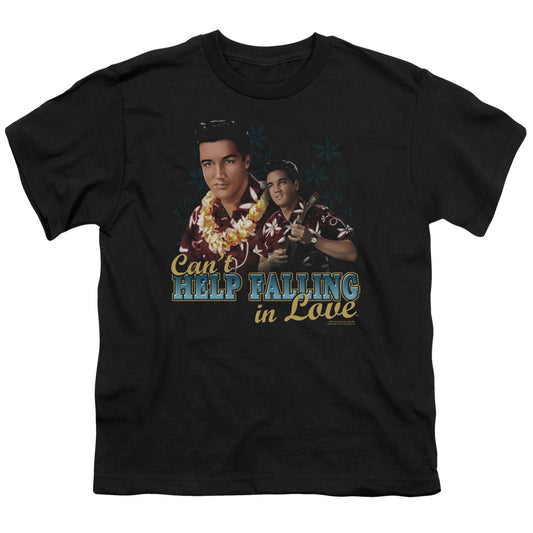 Elvis Presley - Cant Help Falling - Short Sleeve Youth 18/1 - Black T-shirt