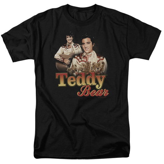 Elvis Presley - Teddy Bear - Short Sleeve Adult 18/1 - Black T-shirt