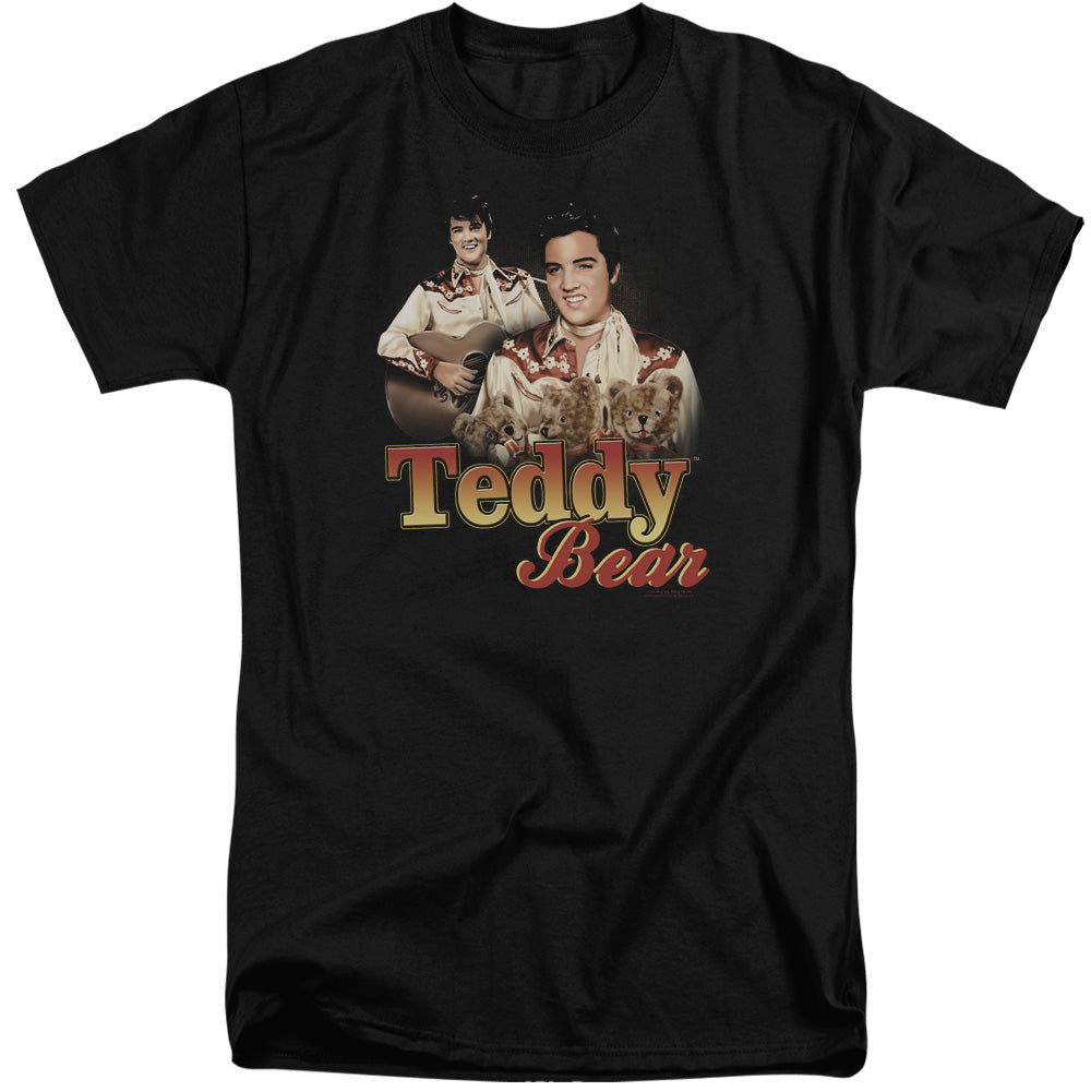 Elvis Presley - Teddy Bear - Short Sleeve Adult Tall - Black T-shirt