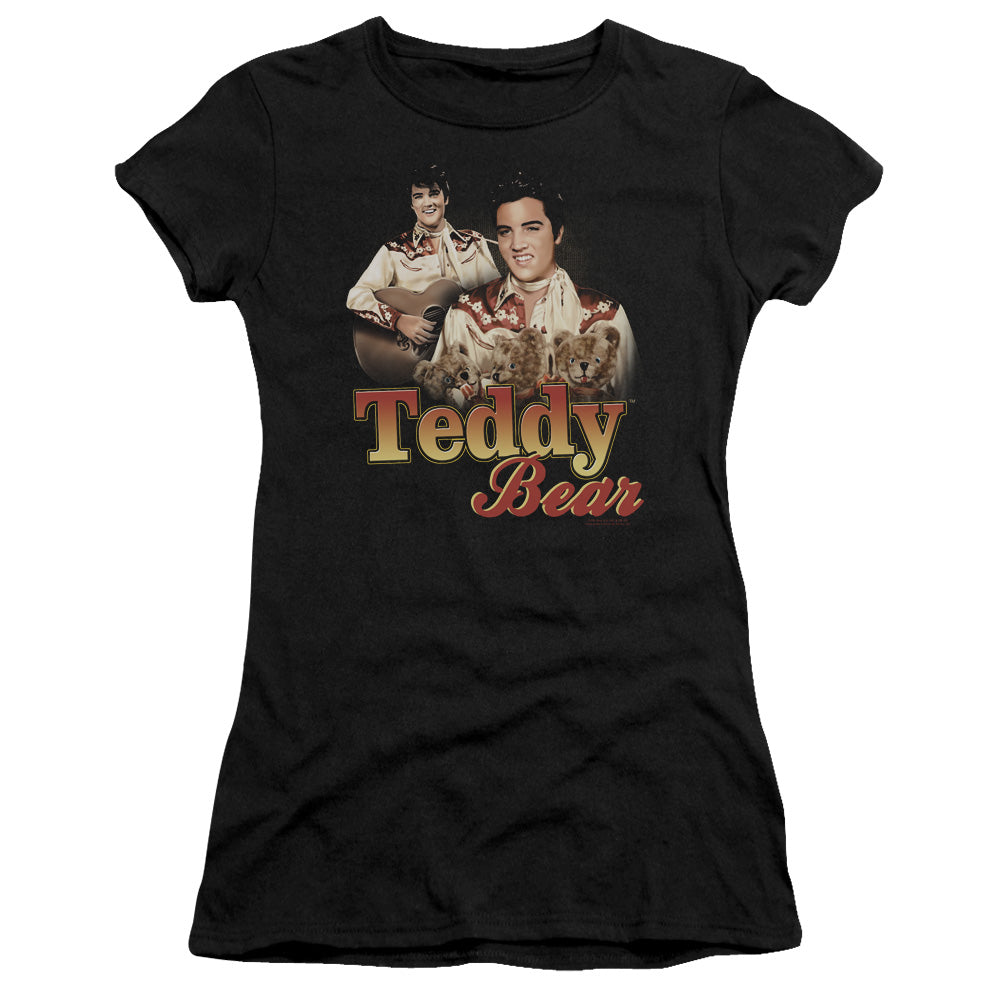 Elvis Presley - Teddy Bear - Short Sleeve Junior Sheer - Black T-shirt