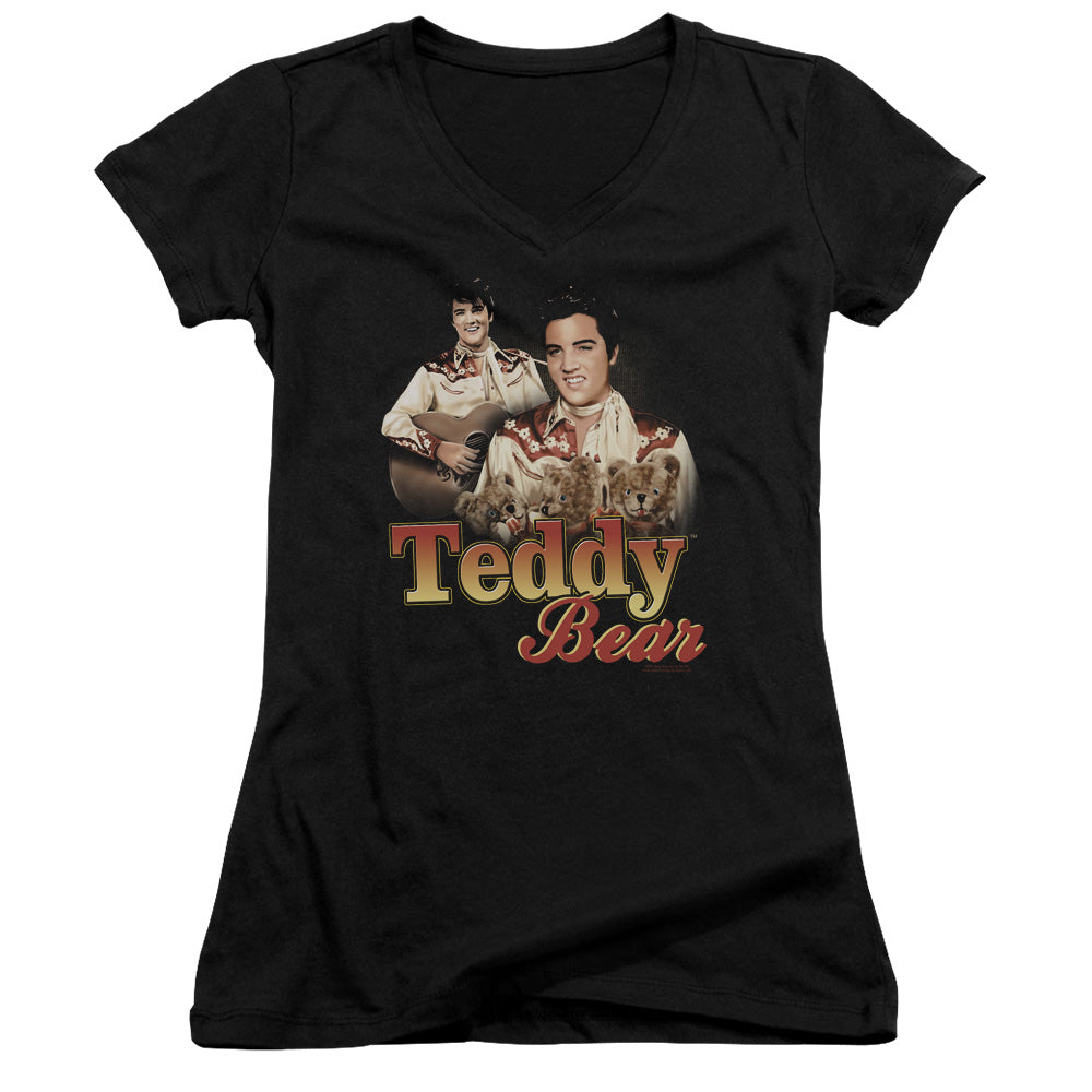 Elvis Presley - Teddy Bear - Junior V-neck - Black