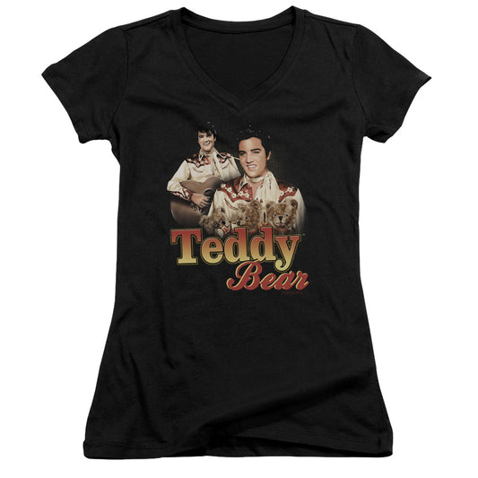 Elvis Presley - Teddy Bear - Junior V-neck - Black