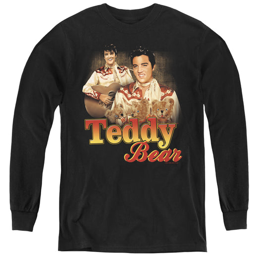 Elvis Presley - Teddy Bear - Youth Long Sleeve Tee - Black