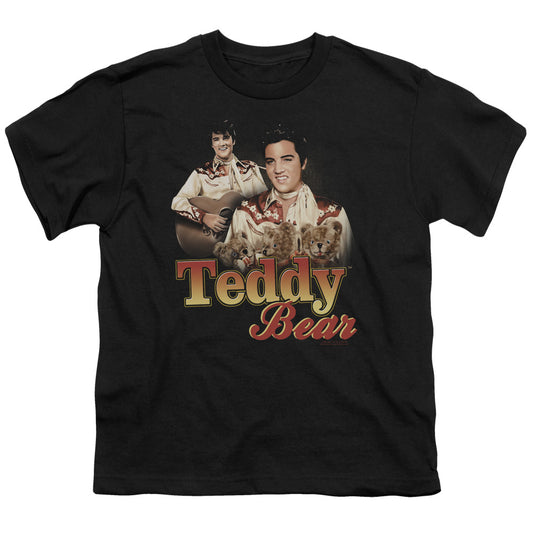 Elvis Presley - Teddy Bear - Short Sleeve Youth 18/1 - Black T-shirt
