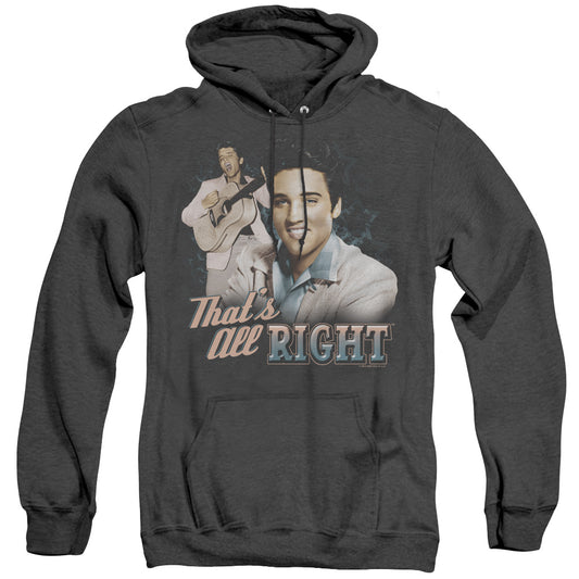 Elvis Presley - Thats All Right - Adult Heather Hoodie - Black