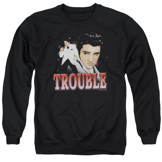 Elvis Presley - Trouble - Adult Crewneck Sweatshirt - Black