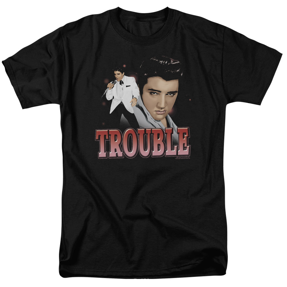 Elvis Presley - Trouble - Short Sleeve Adult 18/1 - Black T-shirt