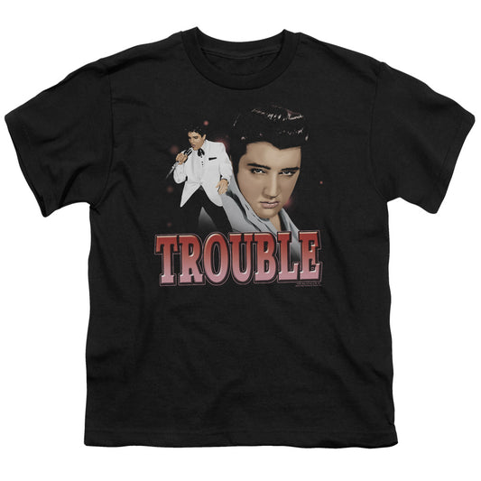 Elvis Presley - Trouble - Short Sleeve Youth 18/1 - Black T-shirt