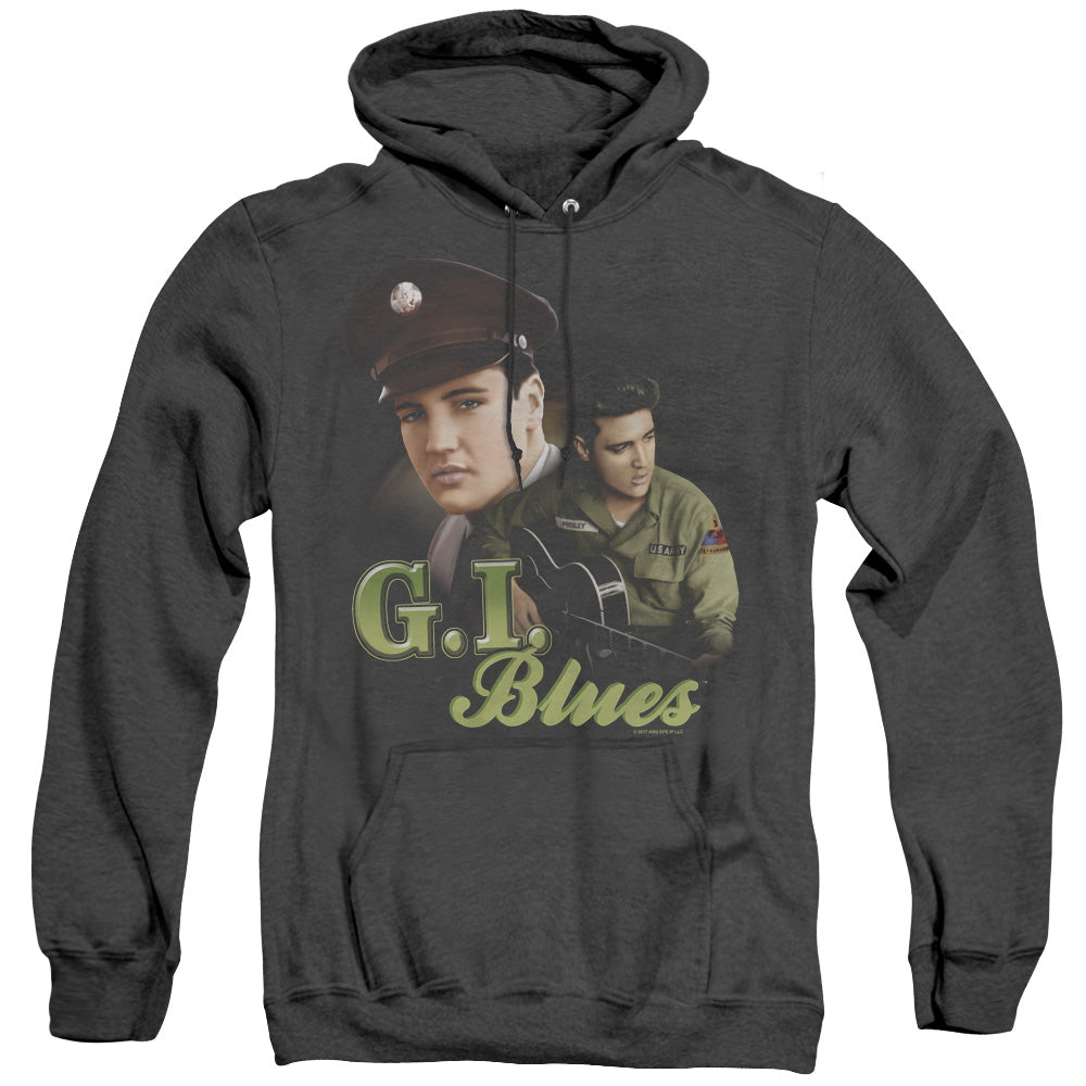 Elvis Presley - G I Blues - Adult Heather Hoodie - Black
