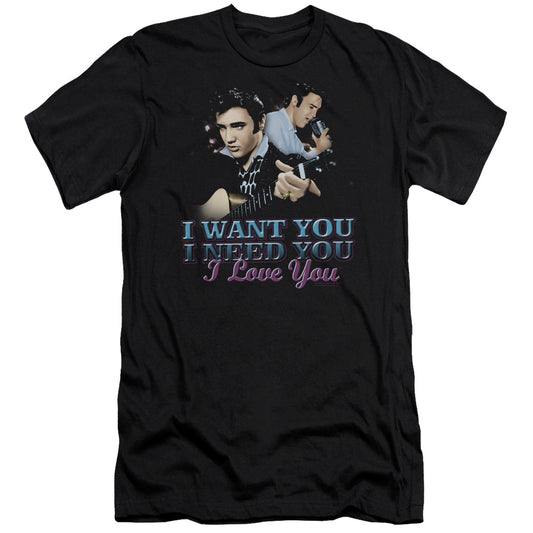 Elvis Presley - I Want You-premuim Canvas Adult Slim Fit 30/1 - Black