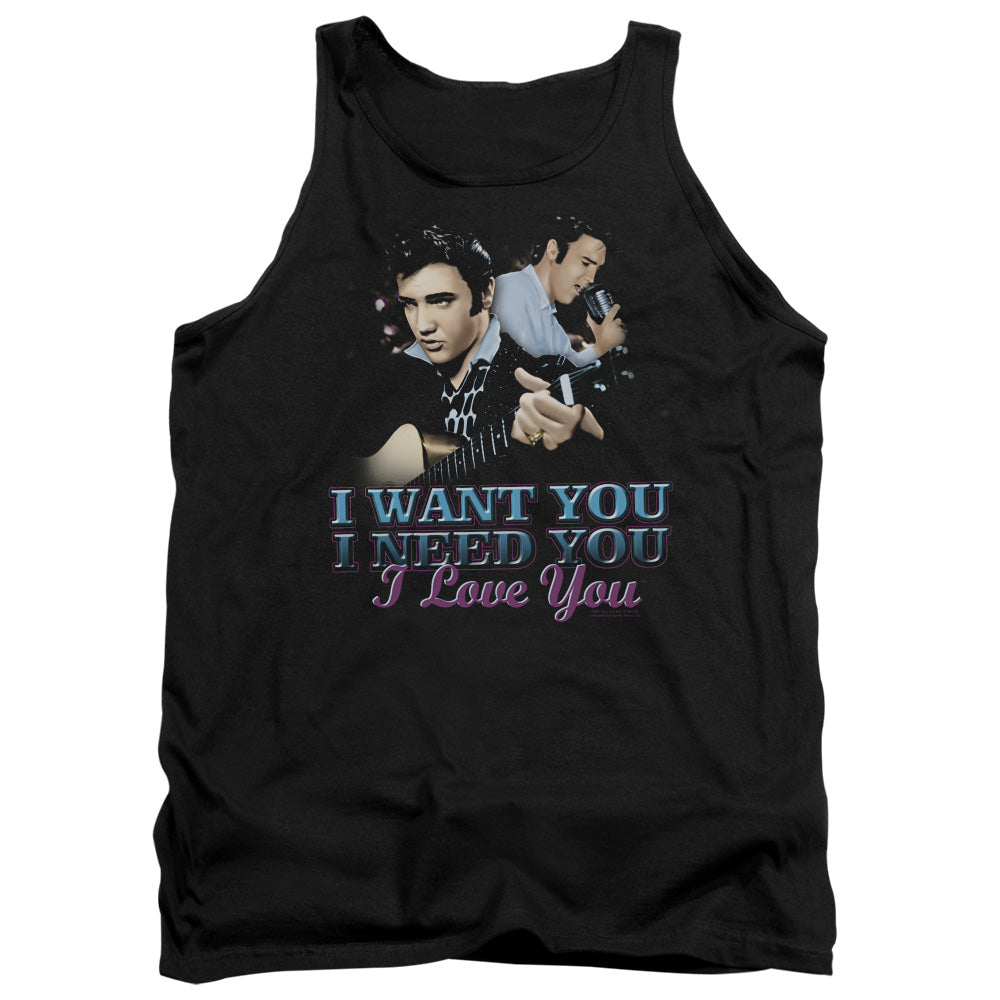 Elvis Presley - I Want You - Adult Tank - Black