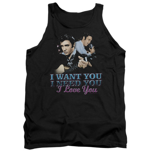 Elvis Presley - I Want You - Adult Tank - Black