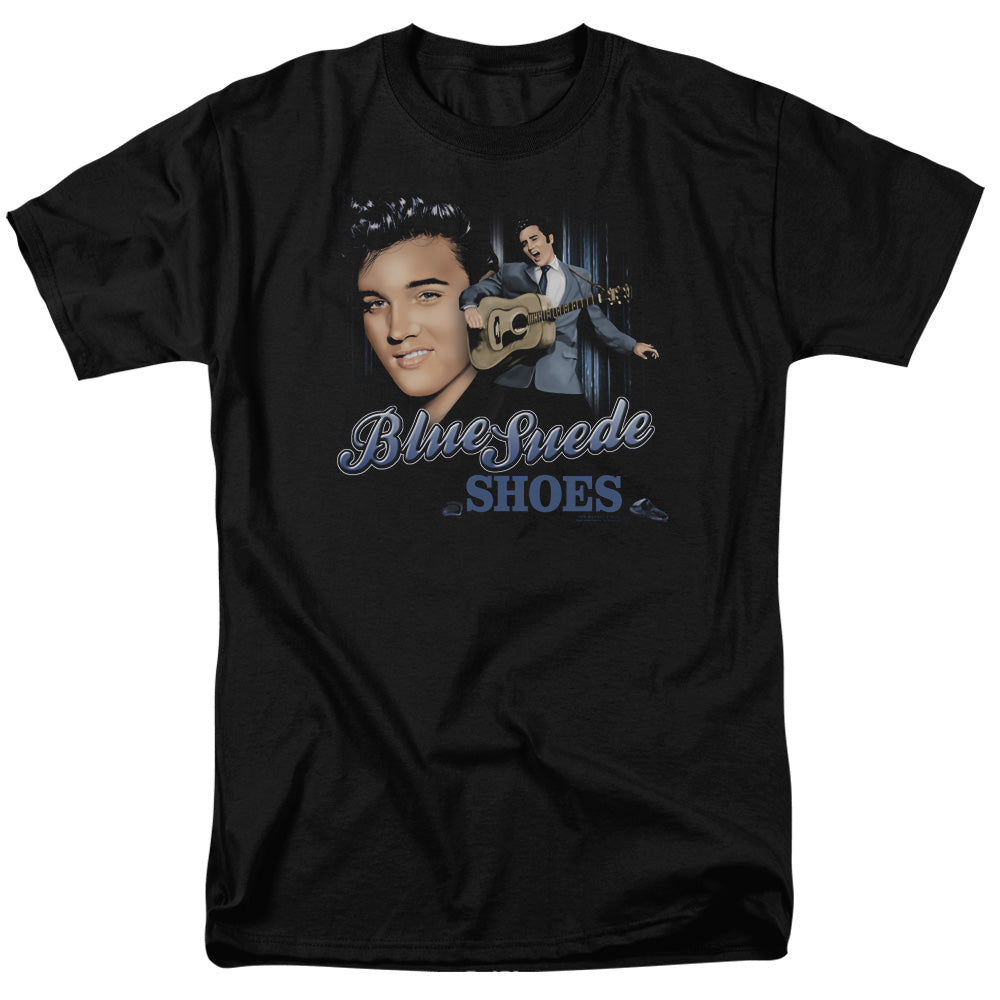 Elvis Presley - Blue Suede Shoes - Short Sleeve Adult 18/1 - Black T-shirt