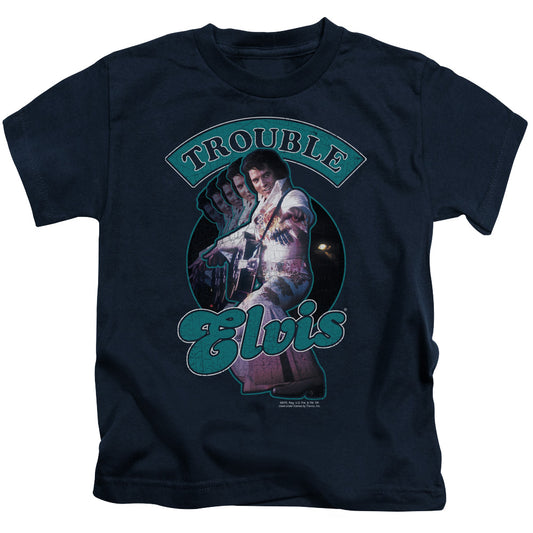 ELVIS PRESLEY TOTAL TROUBLE - S/S JUVENILE 18/1 - NAVY - T-Shirt