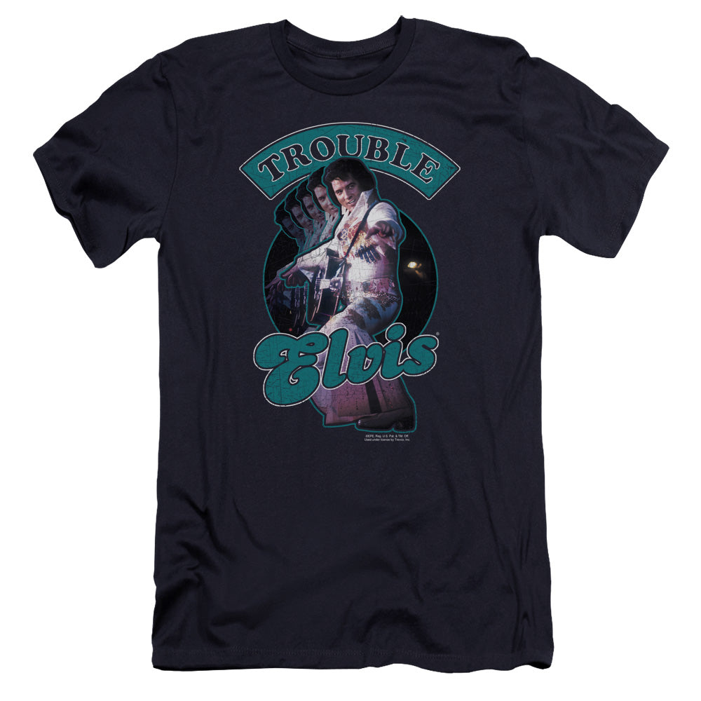 Elvis Presley - Total Trouble-premuim Canvas Adult Slim Fit 30/1 - Navy