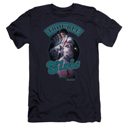 Elvis Presley - Total Trouble-premuim Canvas Adult Slim Fit 30/1 - Navy