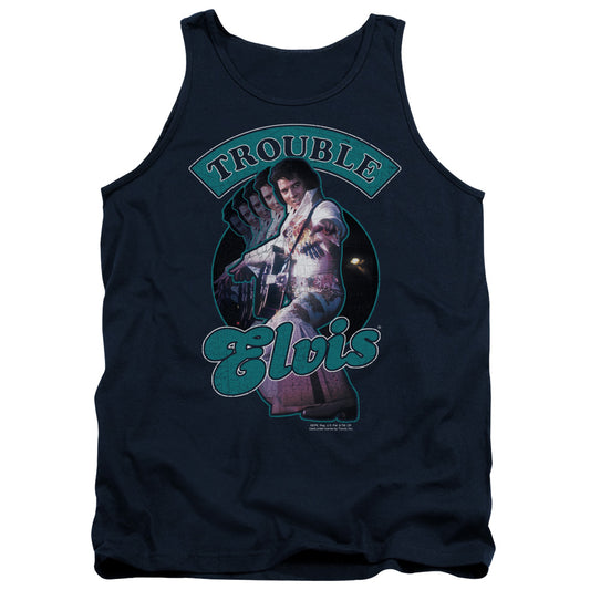 Elvis Presley - Total Trouble - Adult Tank - Navy