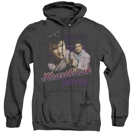 Elvis Presley - Heartbreak Hotel - Adult Heather Hoodie - Black
