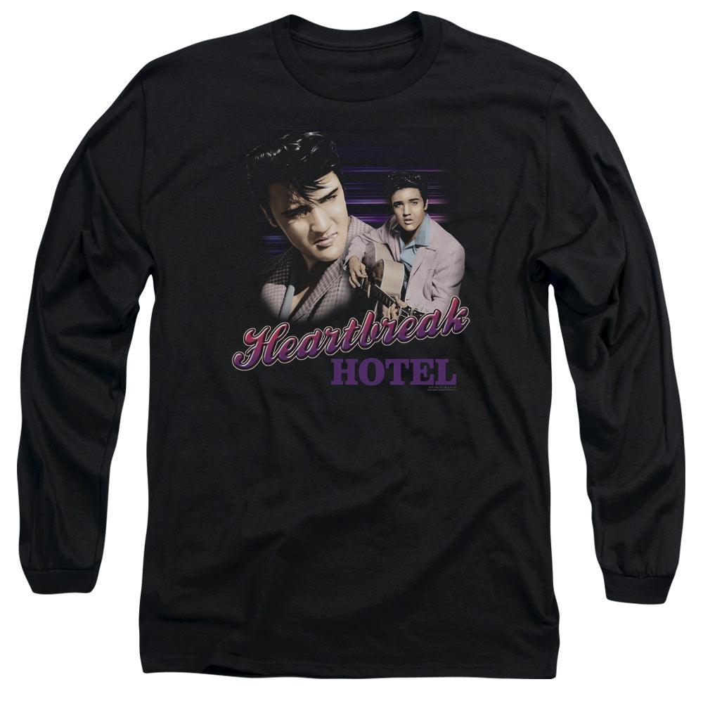 Elvis Presley - Heartbreak Hotel - Long Sleeve Adult 18/1 - Black T-shirt