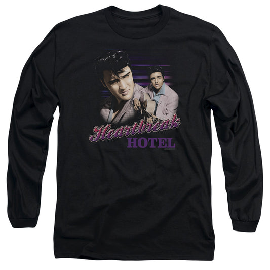 Elvis Presley - Heartbreak Hotel - Long Sleeve Adult 18/1 - Black T-shirt