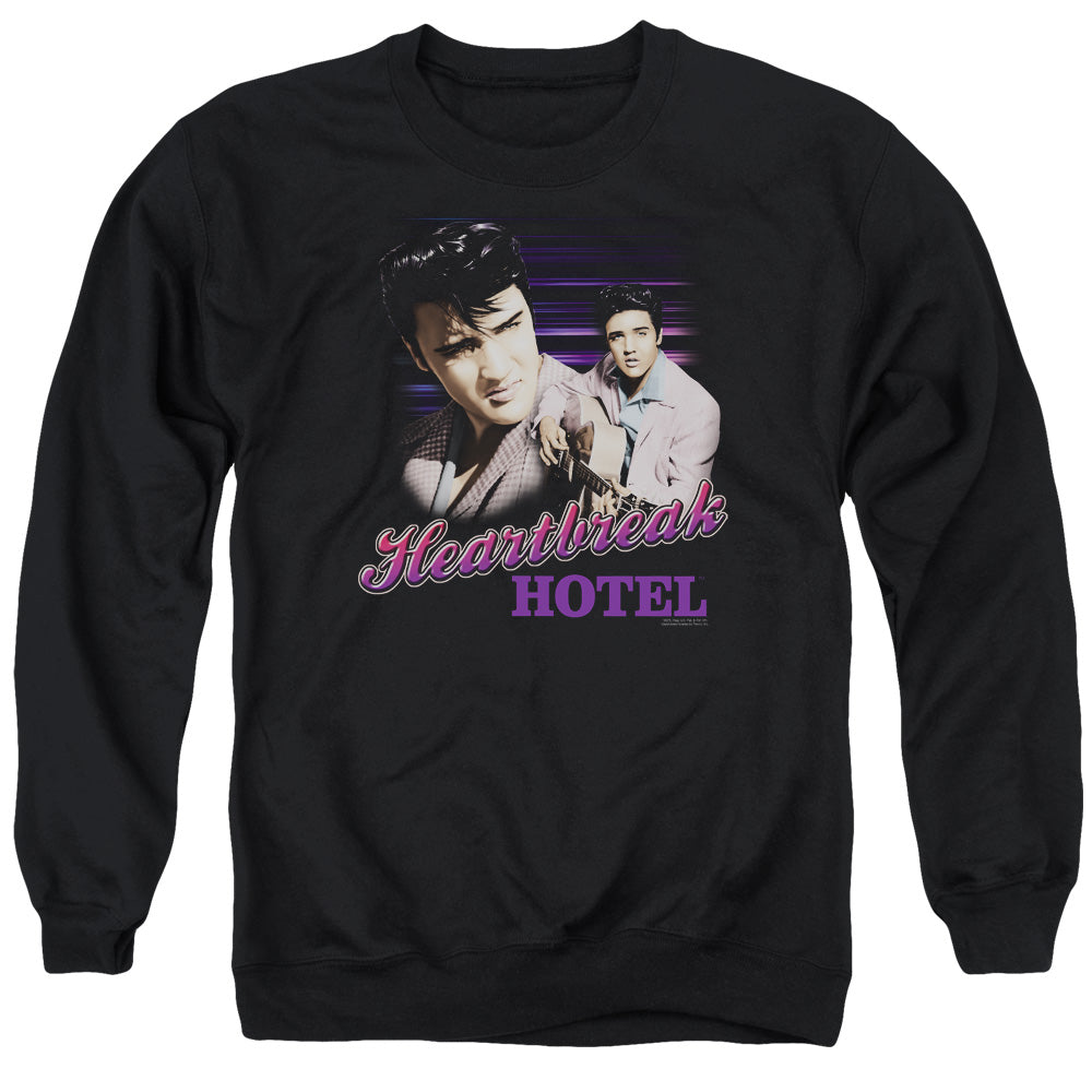 Elvis Presley - Heartbreak Hotel - Adult Crewneck Sweatshirt - Black
