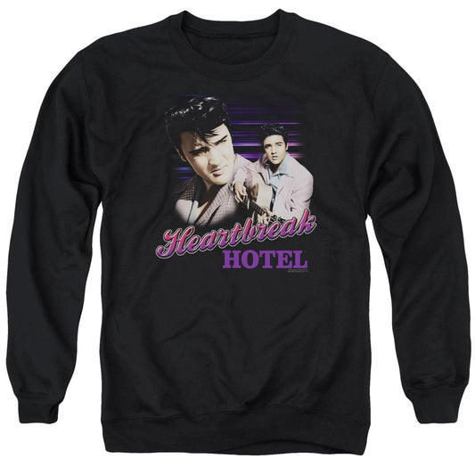 Elvis Presley - Heartbreak Hotel - Adult Crewneck Sweatshirt - Black