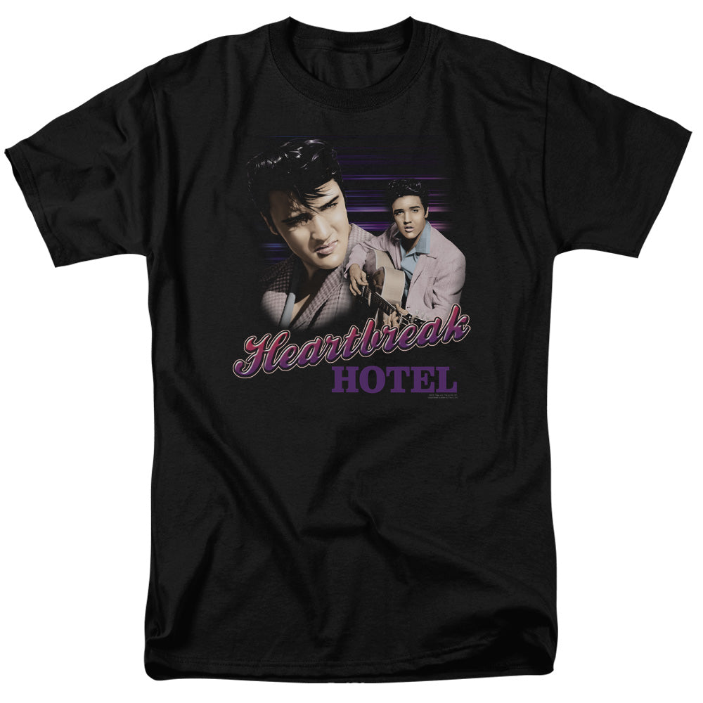 Elvis Presley - Heartbreak Hotel - Short Sleeve Adult 18/1 - Black T-shirt