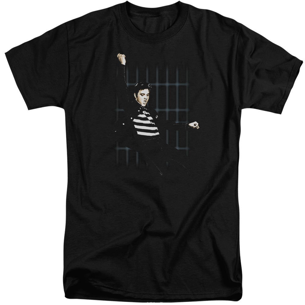 Elvis Presley - Blue Bars - Short Sleeve Adult Tall - Black T-shirt