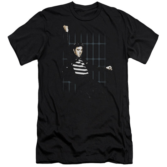 Elvis Presley - Blue Bars-premuim Canvas Adult Slim Fit 30/1 - Black