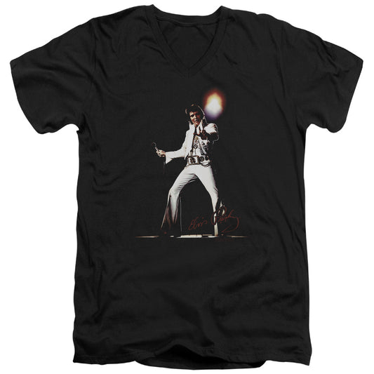 ELVIS PRESLEY GLORIOUS - S/S ADULT V-NECK - BLACK T-Shirt