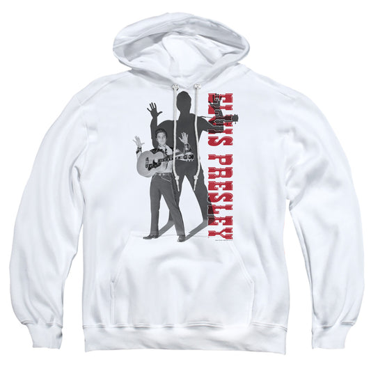 Elvis Presley - Look No Hands - Adult Pull-over Hoodie - White