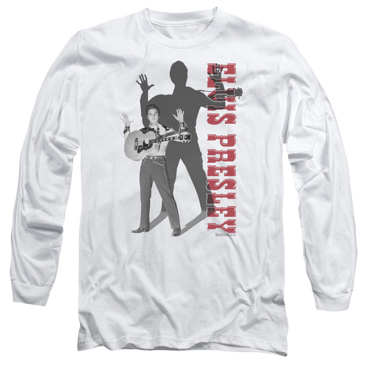 Elvis Presley - Look No Hands - Long Sleeve Adult 18/1 - White T-shirt