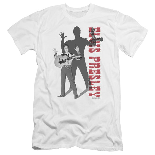 Elvis Presley - Look No Hands-premuim Canvas Adult Slim Fit 30/1 - White