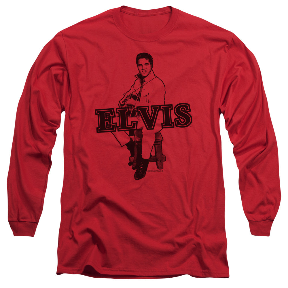 Elvis Presley - Jamming - Long Sleeve Adult 18/1 - Red T-shirt