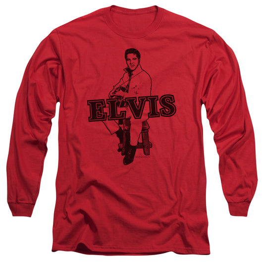 Elvis Presley - Jamming - Long Sleeve Adult 18/1 - Red T-shirt